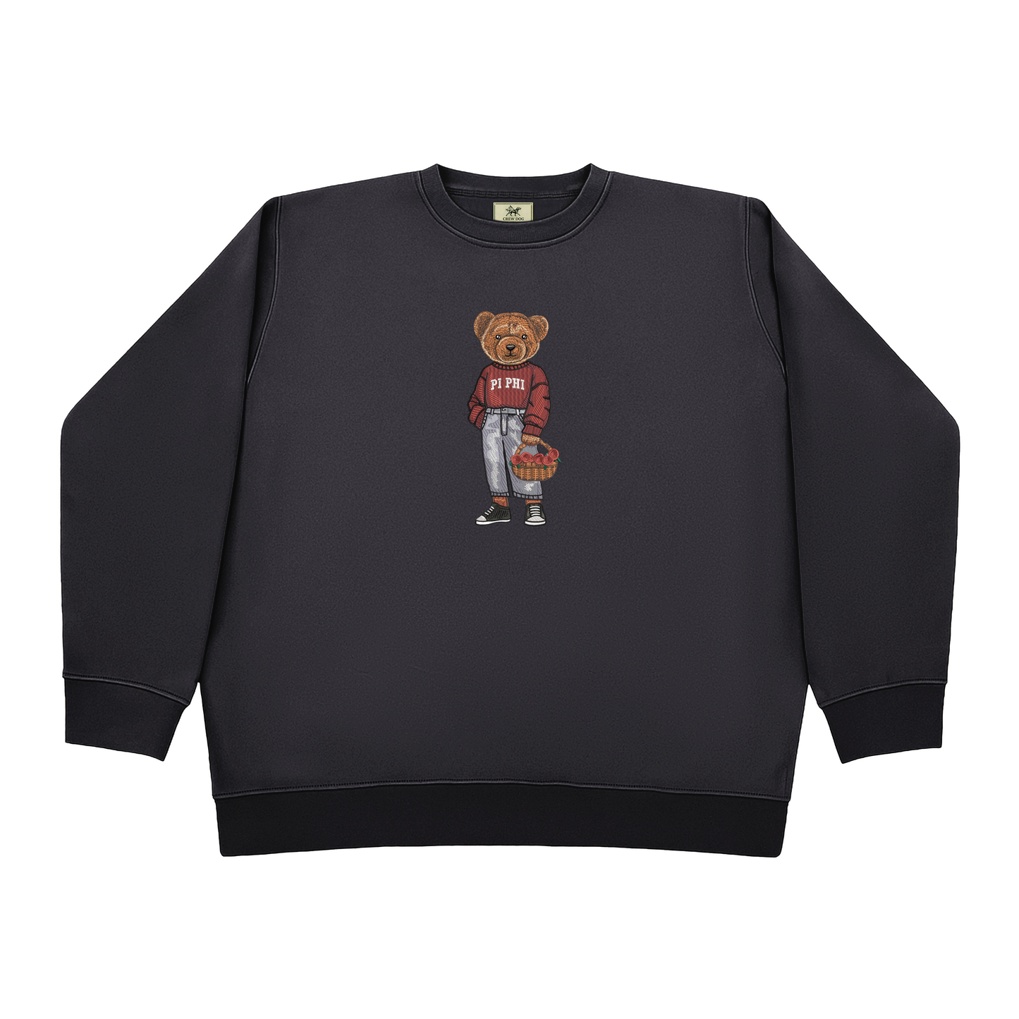 Pi Beta Phi Flowers Embroidered Crewneck