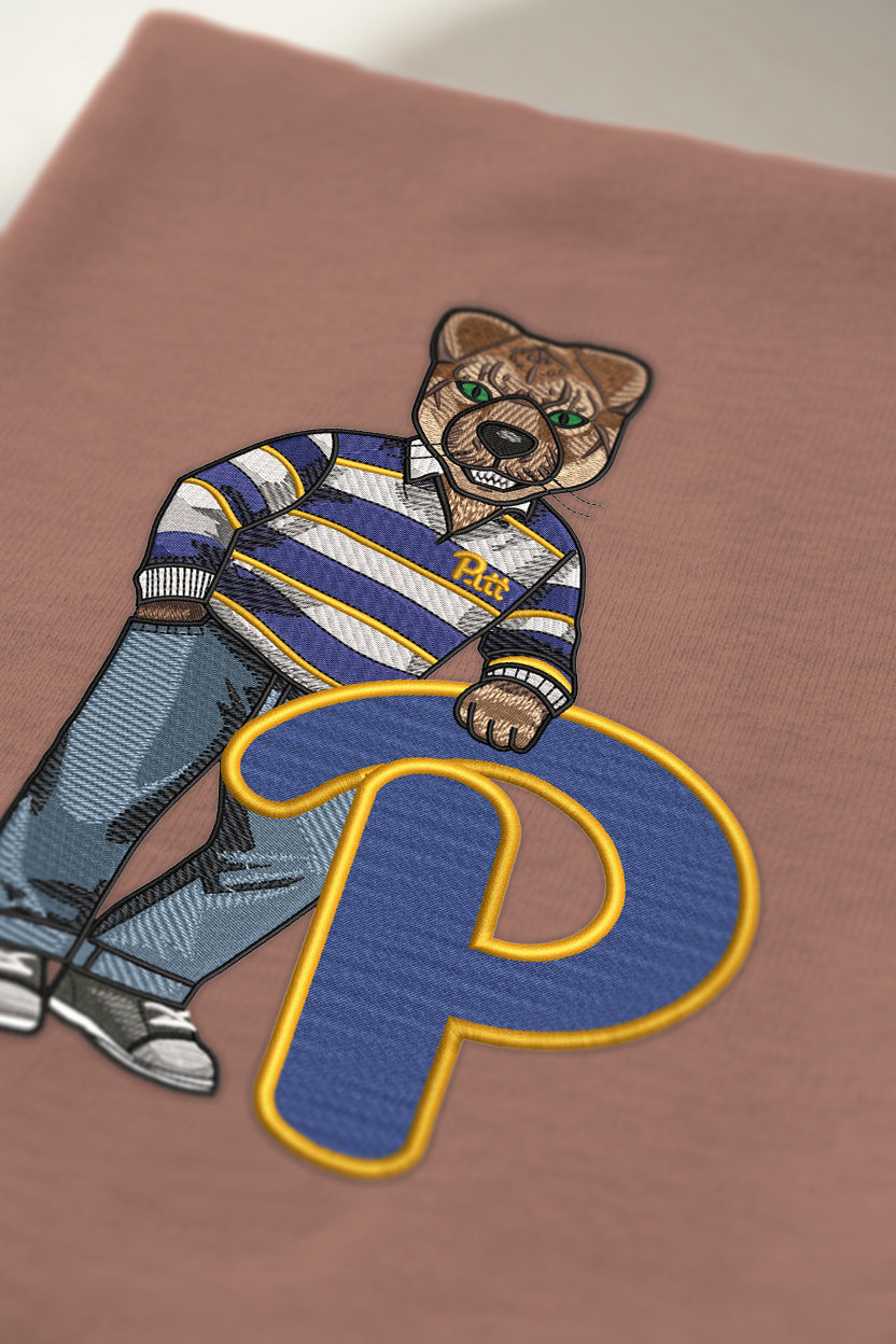 Pitt Letter Embroidered Crewneck