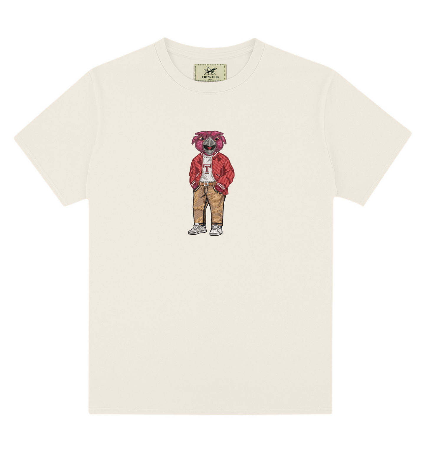 Temple Varsity Khaki Pants Embroidered Tee