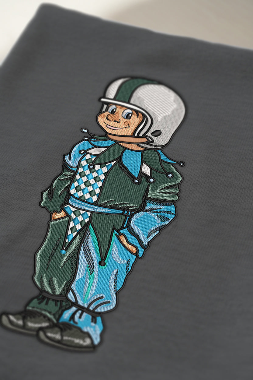 Tulane Mardi Gras Jester Embroidered Tee