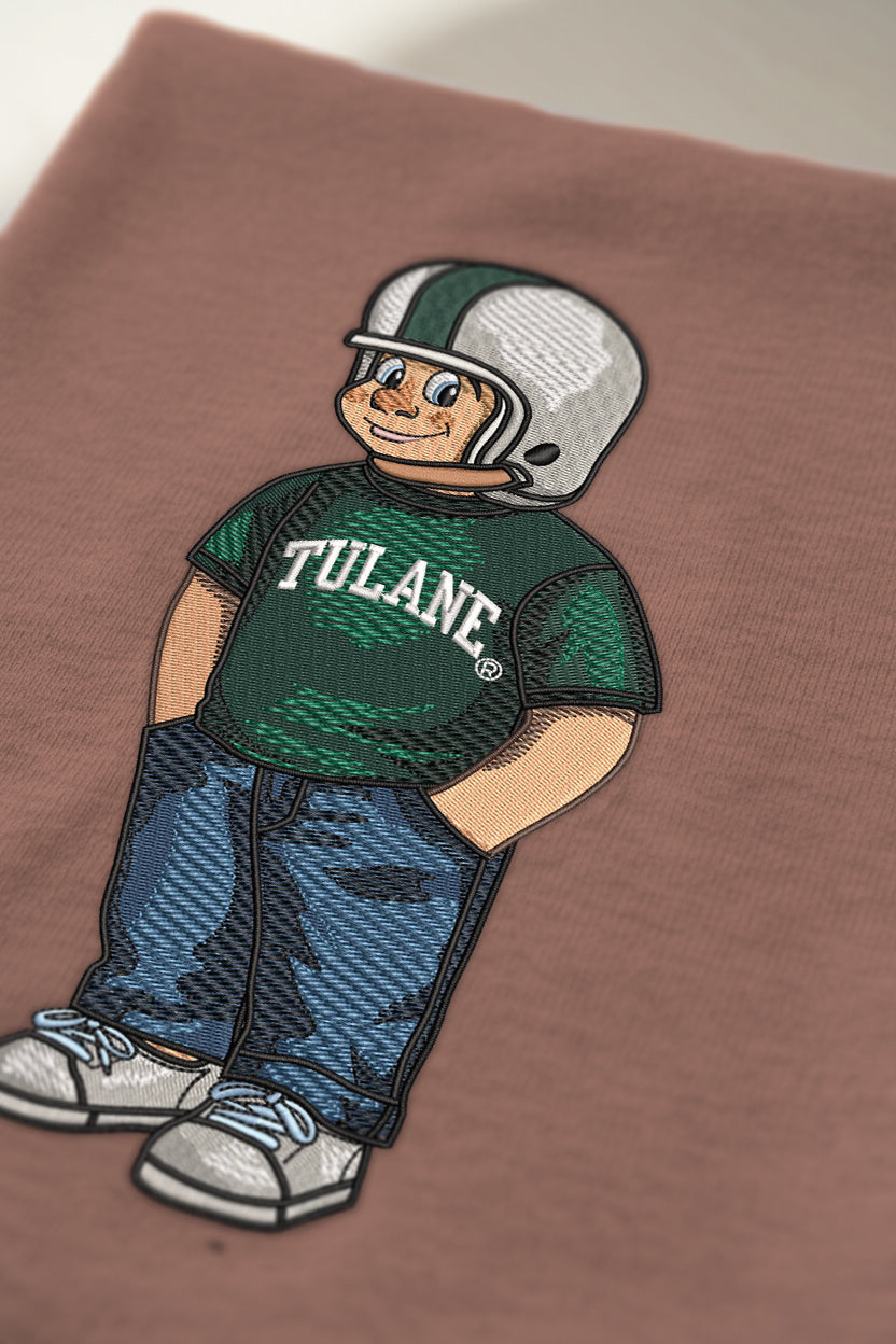 Tulane T-shirt Embroidered Crewneck