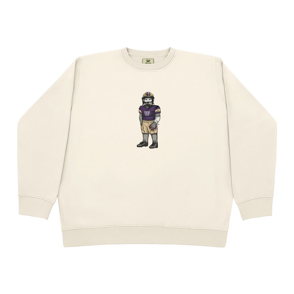 University of Washington Football Embroidered Crewneck