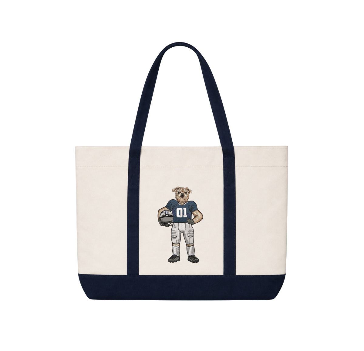 Yale Football Helmet Off Embroidered Tote Bag