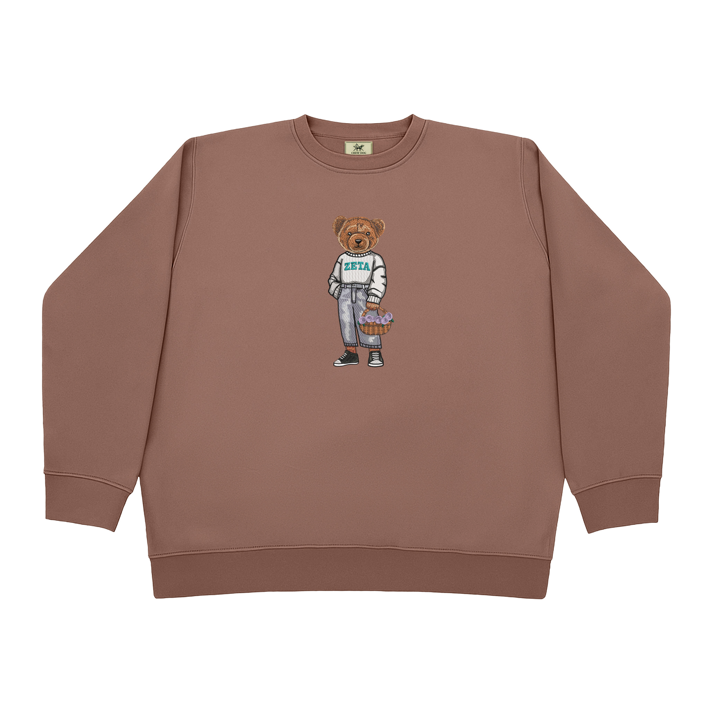 Zeta Tau Alpha Flowers Embroidered Crewneck
