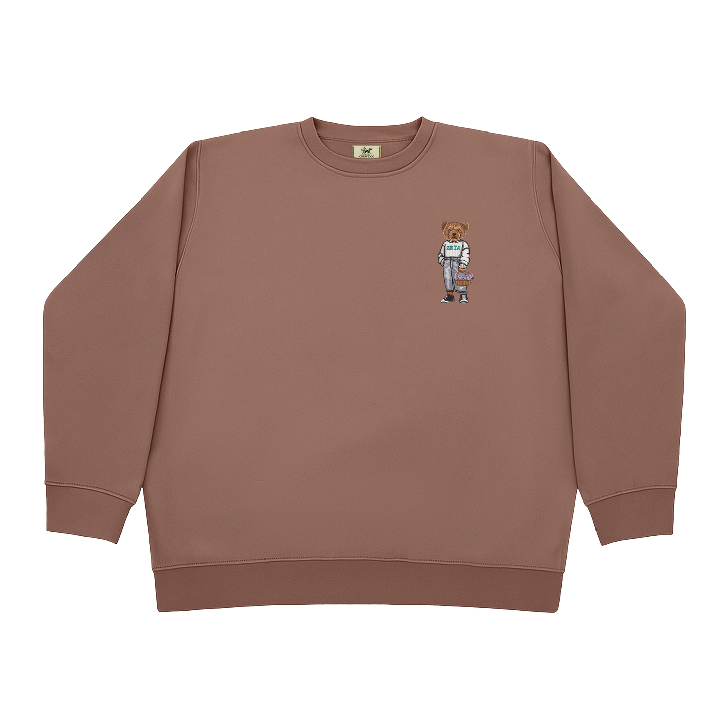 Zeta Tau Alpha Flowers Embroidered Crewneck