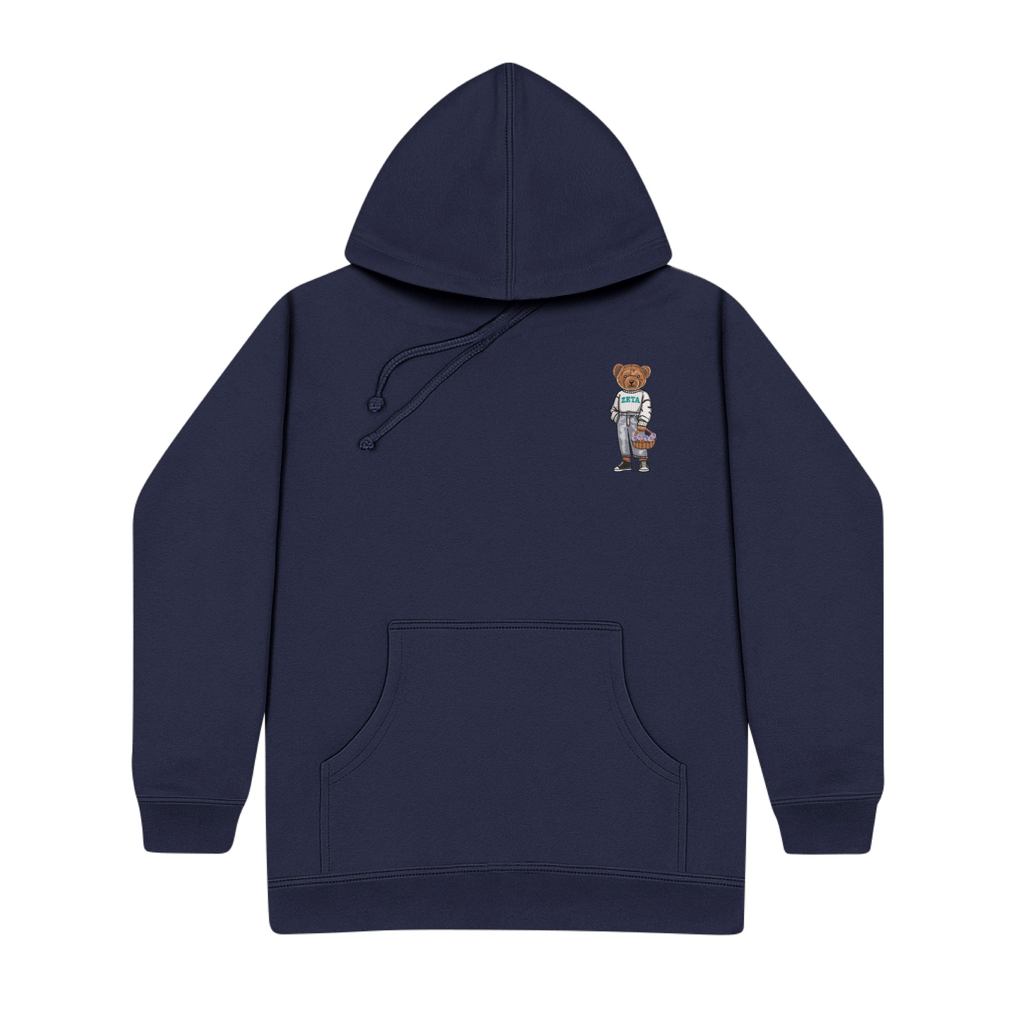 Zeta Tau Alpha Flowers Embroidered Hoodie