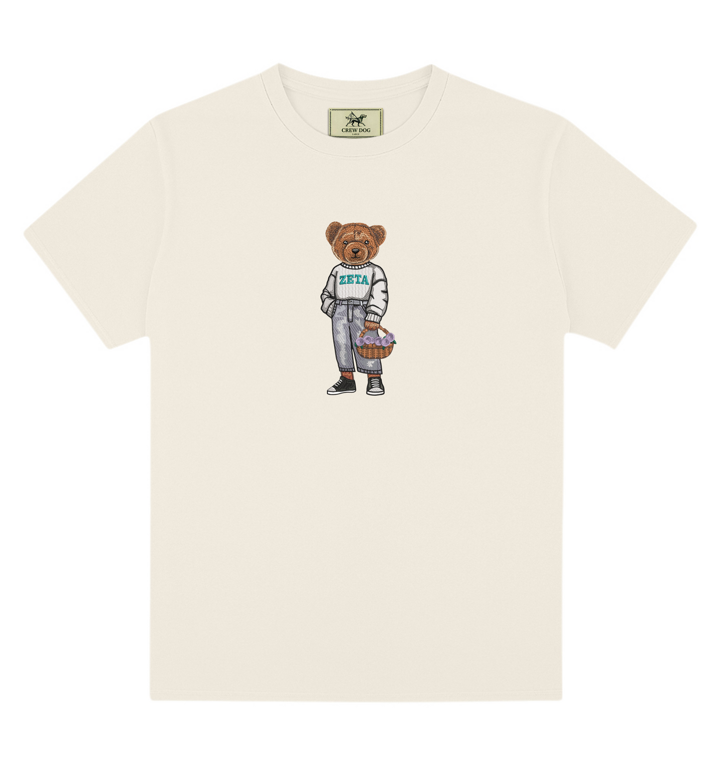 Zeta Tau Alpha Flowers Embroidered Tee