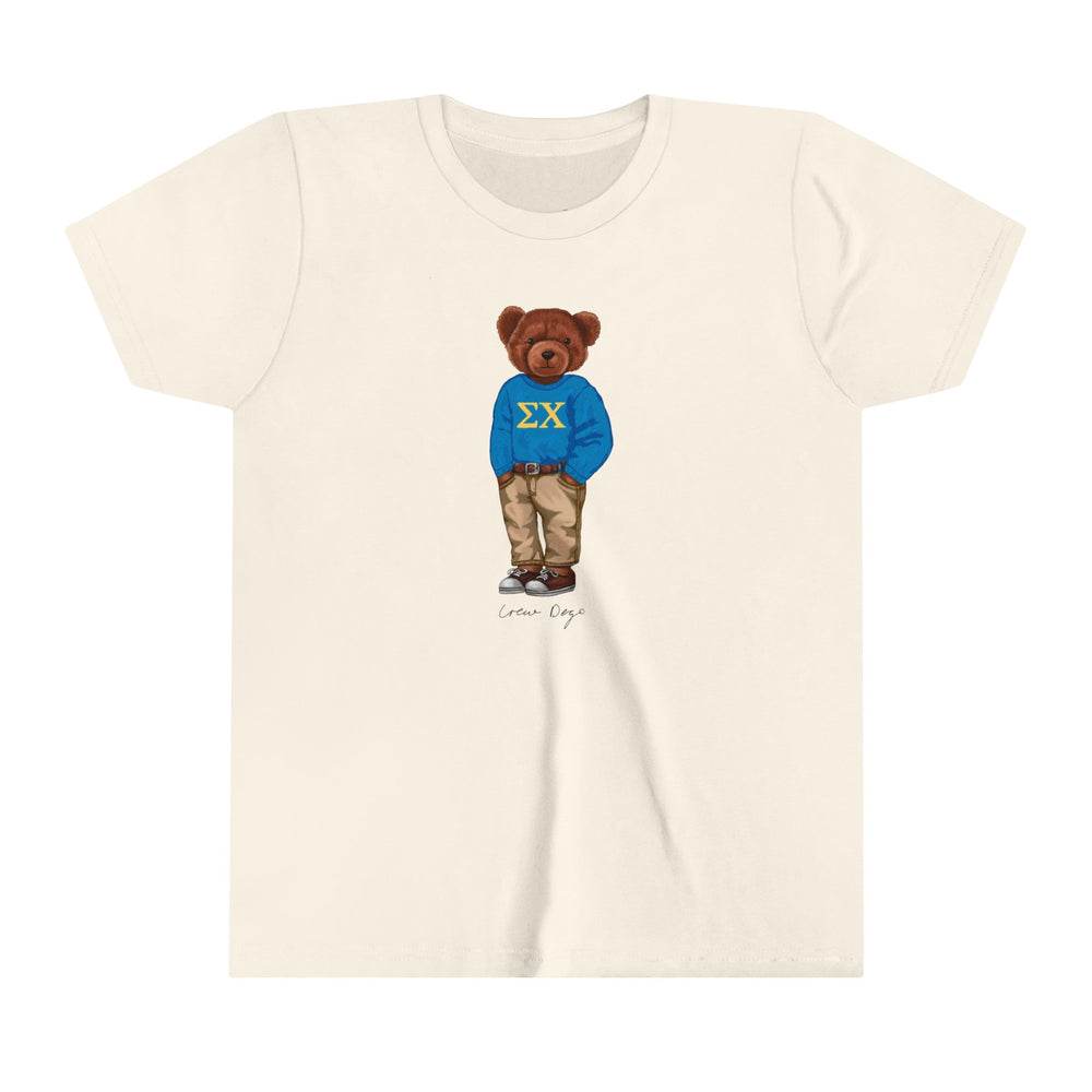 Sig Chi Brown Bear Baby Tee - Crew Dog