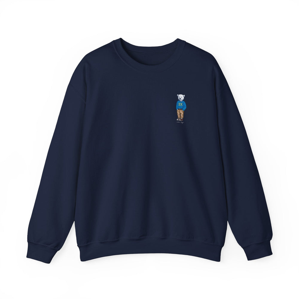 
                      
                        Sig Chi Polar Bear Crewneck (side) - Crew Dog
                      
                    